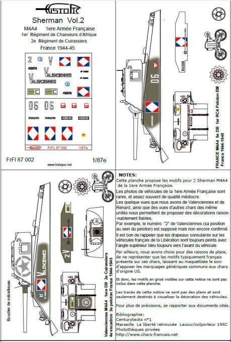 Sherman  M4A4 1ere Armée Français  1944-45.