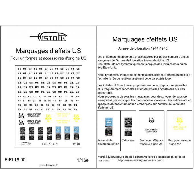 Marquages d'effets US